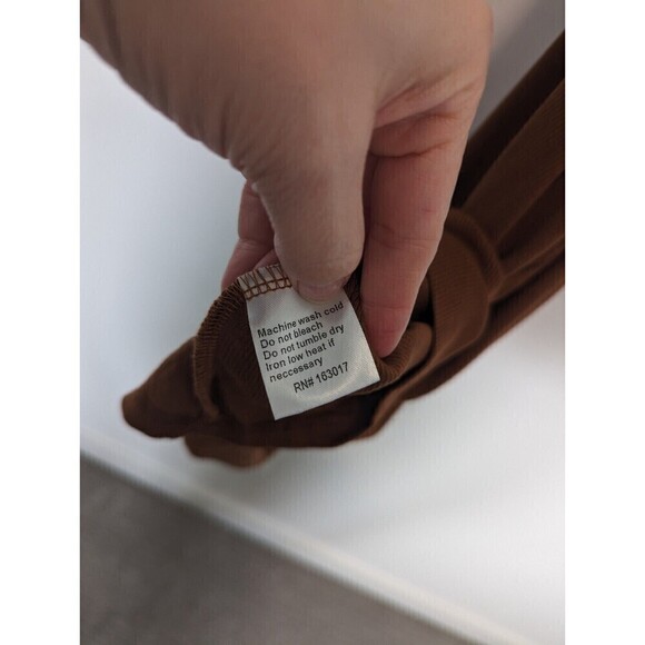 Princess Polly Sabella Brown Ribbed Mini Dress Size 8 - Picture 11 of 11